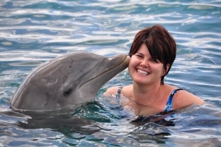Sharon and dolphin