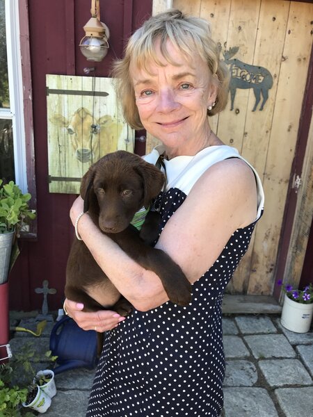 Jean Hunt with her dog