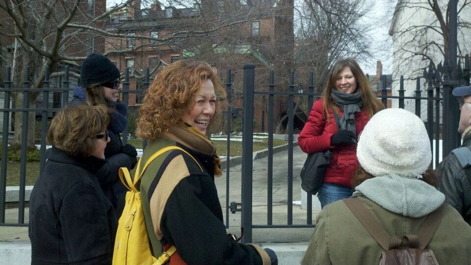 Guide leading tour of Boston