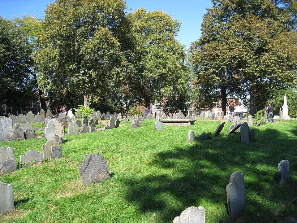 view of a graveyard by day