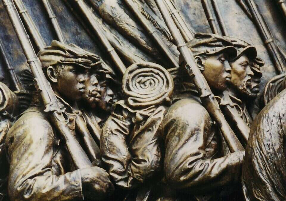 image of the black soldier civil war memorial in boston commons