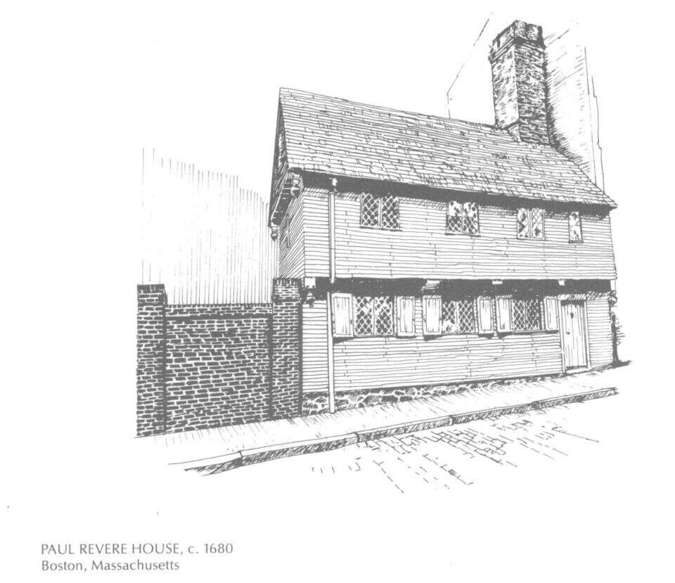 Paul Revere Notecard Drawing of house