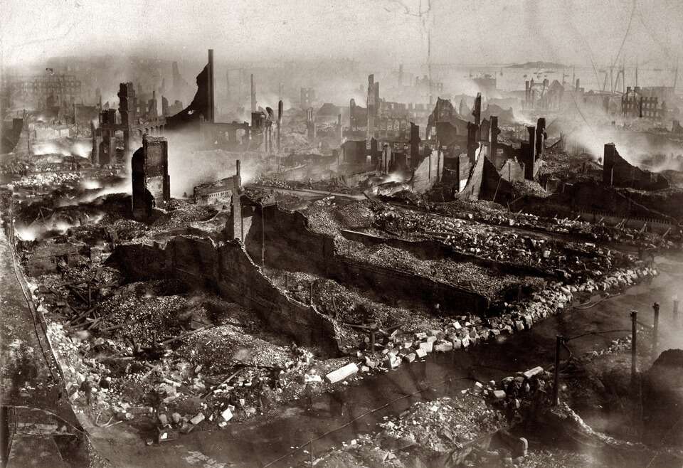Ruins after the great Boston fire