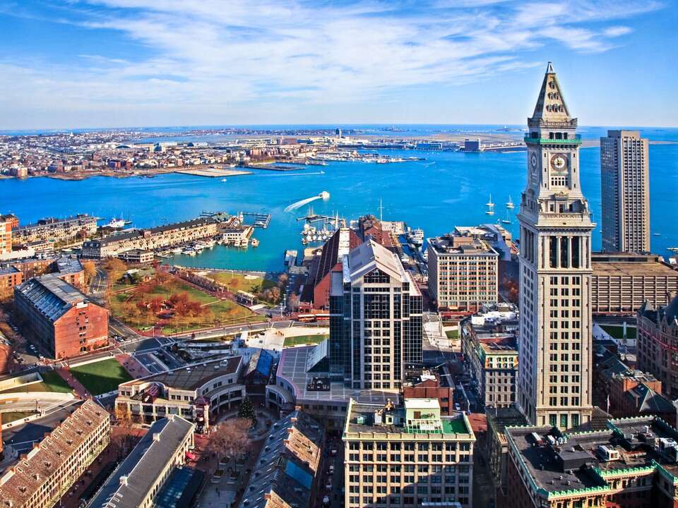 Boston Harbour viewed from above the custom house